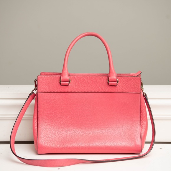 Kate Spade Purse Flamingo Pink Leather Crossbody Bag Laser Cut Flower BarbieCore - Picture 5 of 9